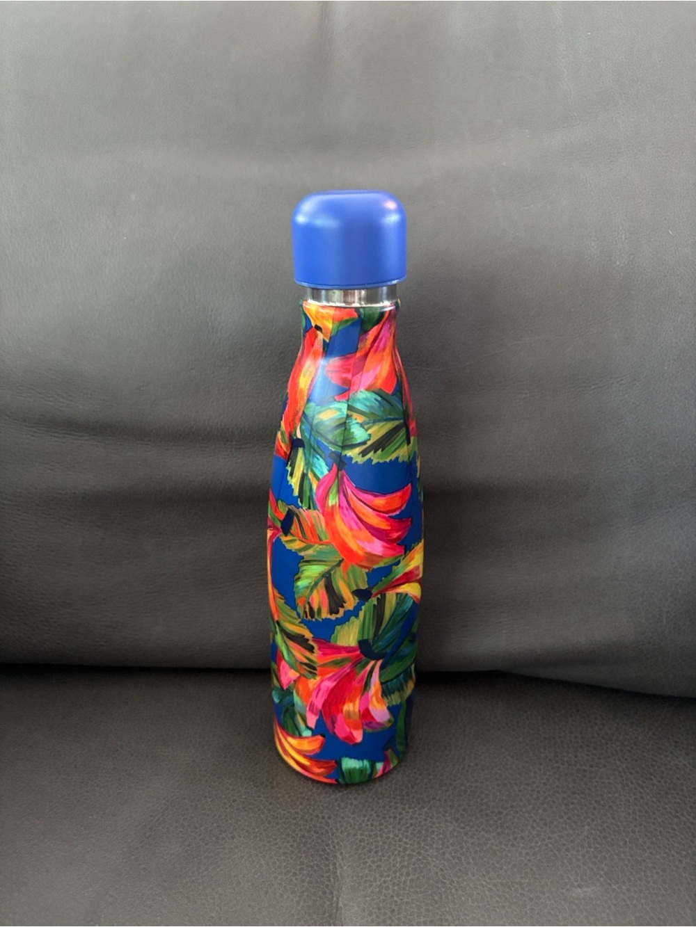 Farm Rio Tropical Floral Insulated Bottle - Blue Cap 17 oz.